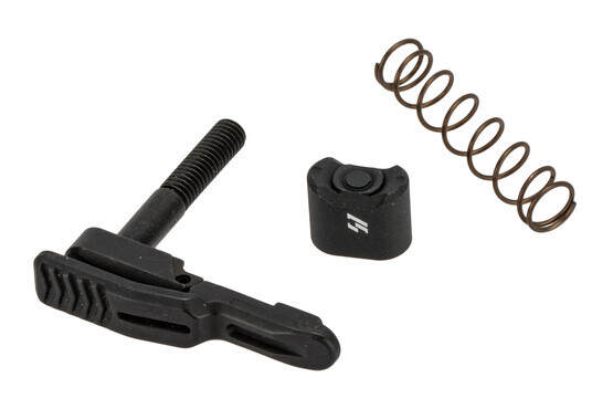 Strike Industries ambidextrous AR-15 magazine release with black mag release button.